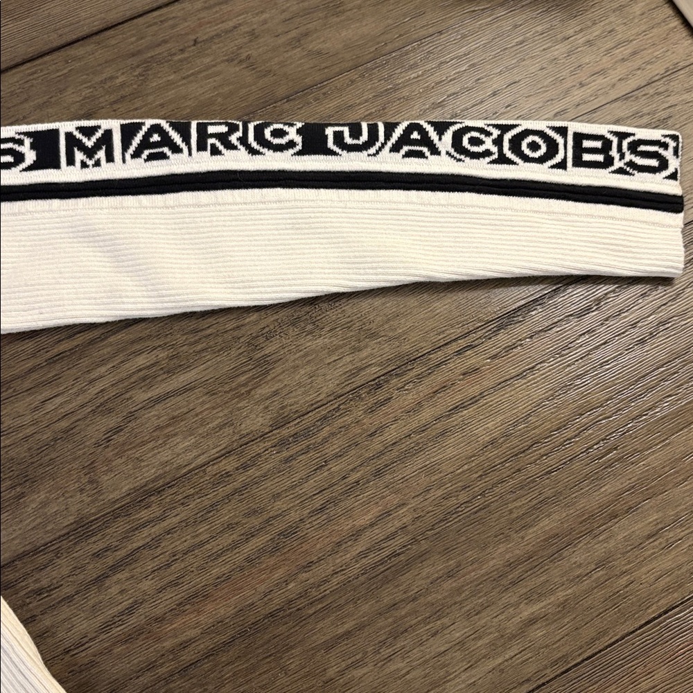 NWT [Marc Jacobs] Knitlogo Ribbed Sweater Stand-Up Collar White/Black Youth 12 - Picture 6 of 14